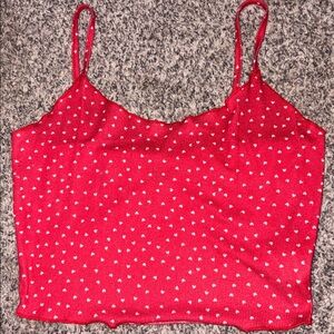 SHEIN Red Polka Dot Crop Top